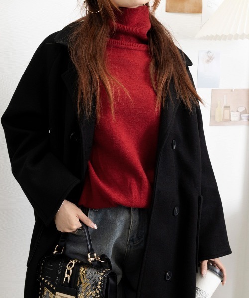 Miniministore(ミニミニストア)の「【新カラー追加】タートルネックニット レディース 秋冬服(ニット/セーター・レディース・アイボリー/ダークグレー/ブルー/レッド/ベージュ/モカ/ブラック/ネイビー/ライトグレー・フリー)」の22枚目の写真