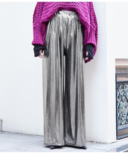 Settimissimo（セッティミッシモ）の「ITALYメタリックグリッター フレアパンツ（その他パンツ・レディース・シルバー・FREE）」の13枚目の写真