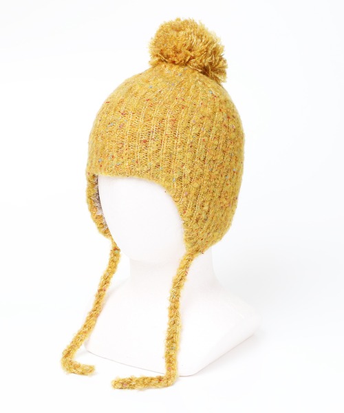 14+(イチヨンプラス)の「ブークレ耳付ウィンター(ニットキャップ/ビーニー・レディース・ブラック/グレー/レッド/ベージュ/イエロー/サーモンピンク/パープル/グレー系2・KIDS FREE/FREE)」の20枚目の写真