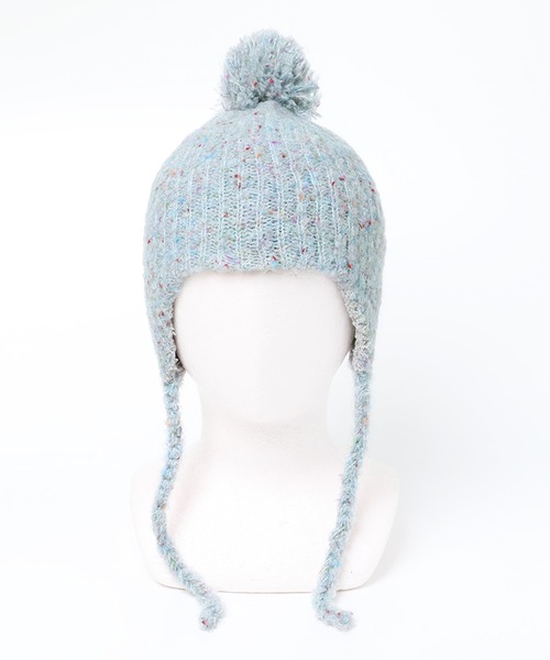 14+(イチヨンプラス)の「ブークレ耳付ウィンター(ニットキャップ/ビーニー・レディース・ブラック/グレー/レッド/ベージュ/イエロー/サーモンピンク/パープル/グレー系2・KIDS FREE/FREE)」の17枚目の写真