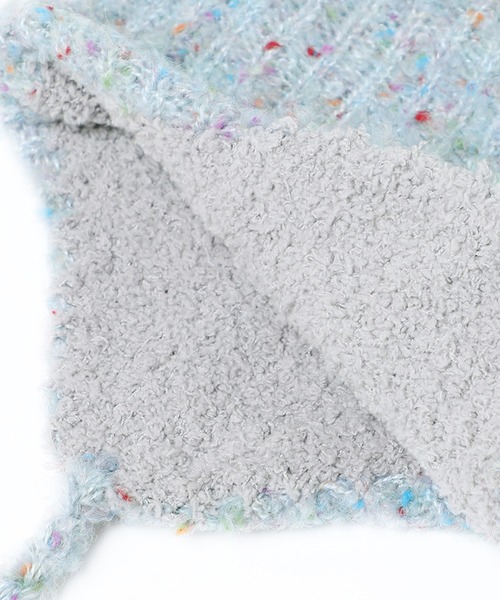 14+(イチヨンプラス)の「ブークレ耳付ウィンター(ニットキャップ/ビーニー・レディース・ブラック/グレー/レッド/ベージュ/イエロー/サーモンピンク/パープル/グレー系2・KIDS FREE/FREE)」の10枚目の写真