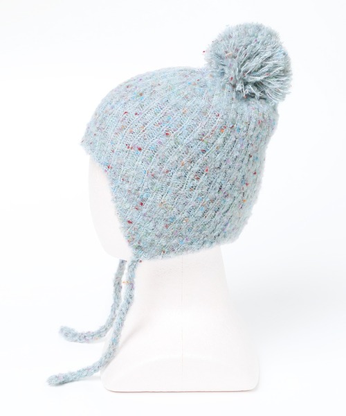 14+(イチヨンプラス)の「ブークレ耳付ウィンター(ニットキャップ/ビーニー・レディース・ブラック/グレー/レッド/ベージュ/イエロー/サーモンピンク/パープル/グレー系2・KIDS FREE/FREE)」の16枚目の写真