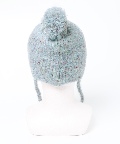 14+(イチヨンプラス)の「ブークレ耳付ウィンター(ニットキャップ/ビーニー・レディース・ブラック/グレー/レッド/ベージュ/イエロー/サーモンピンク/パープル/グレー系2・KIDS FREE/FREE)」の15枚目の写真