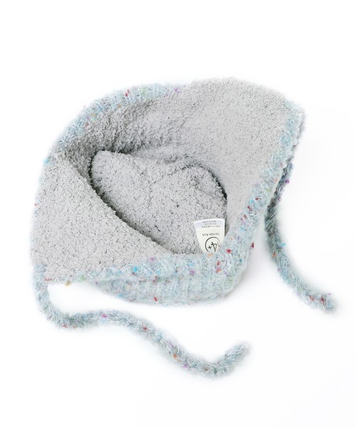 14+(イチヨンプラス)の「ブークレ耳付ウィンター(ニットキャップ/ビーニー・レディース・ブラック/グレー/レッド/ベージュ/イエロー/サーモンピンク/パープル/グレー系2・KIDS FREE/FREE)」の14枚目の写真