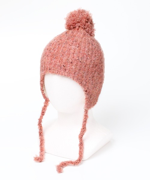 14+(イチヨンプラス)の「ブークレ耳付ウィンター(ニットキャップ/ビーニー・レディース・ブラック/グレー/レッド/ベージュ/イエロー/サーモンピンク/パープル/グレー系2・KIDS FREE/FREE)」の19枚目の写真