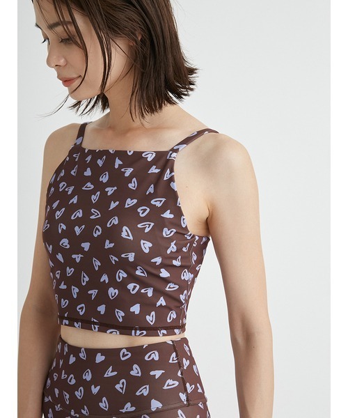 emmi（エミ）の「【emmi yoga】ペイントハートブラトップ（Tシャツ/カットソー・レディース・ホワイト/ブラウン/ブラック・1/0）」の13枚目の写真