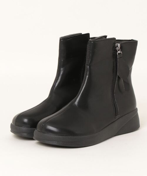STYLEBLOCK(スタイルブロック)の「サイドファスナーレザー調ショートブーツ(ブーツ・レディース・ブラック/ブラウン・37/38/36/39/35/40)」の5枚目の写真
