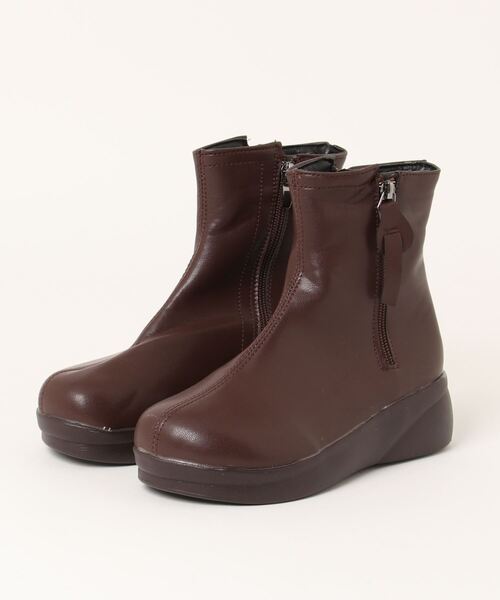 STYLEBLOCK(スタイルブロック)の「サイドファスナーレザー調ショートブーツ(ブーツ・レディース・ブラック/ブラウン・37/38/36/39/35/40)」の6枚目の写真