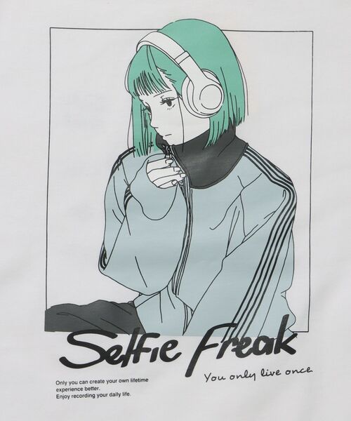 TIMELY WARNING（タイムリーワーニング）の「【SELFIE GIRL】イラストバックプリントビックシルエットロンT（Tシャツ/カットソー・メンズ・その他2/その他1/ホワイト/ブラック/その他3/その他5/その他4/その他6・LARGE/MEDIUM）」の9枚目の写真