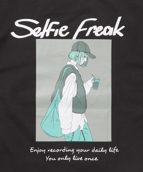 TIMELY WARNING（タイムリーワーニング）の「【SELFIE GIRL】イラストバックプリントビックシルエットロンT（Tシャツ/カットソー・メンズ・その他2/その他1/ホワイト/ブラック/その他3/その他5/その他4/その他6・LARGE/MEDIUM）」の13枚目の写真