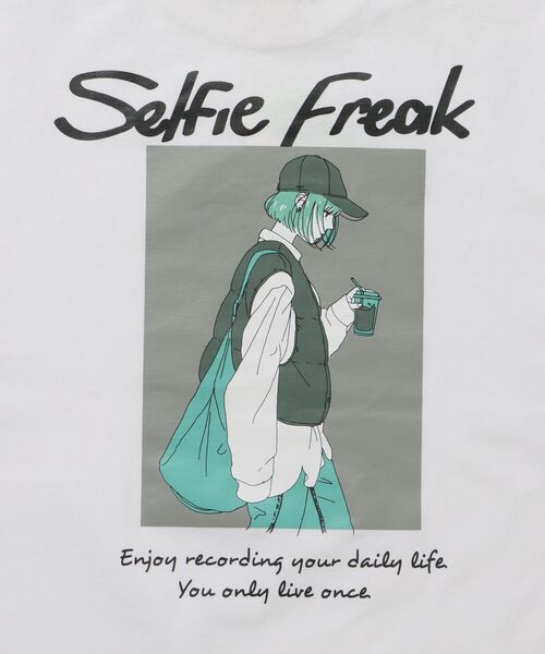 TIMELY WARNING（タイムリーワーニング）の「【SELFIE GIRL】イラストバックプリントビックシルエットロンT（Tシャツ/カットソー・メンズ・その他2/その他1/ホワイト/ブラック/その他3/その他5/その他4/その他6・LARGE/MEDIUM）」の18枚目の写真