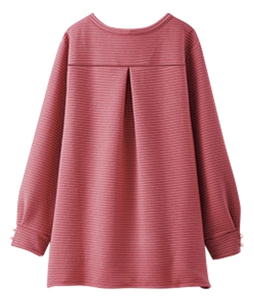 BELLUNA PLUS(ベルーナ)の「パール使いふくれジャカードプルオーバー(Tシャツ/カットソー・レディース・ネイビー/ピンク/アイボリー・X-LARGE/LARGE/MEDIUM)」の5枚目の写真