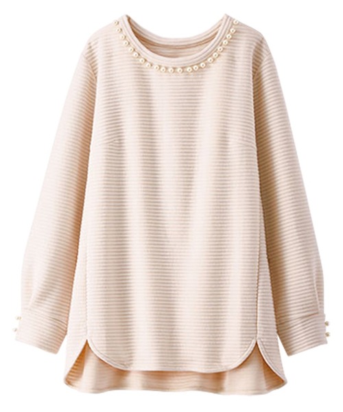 BELLUNA PLUS(ベルーナ)の「パール使いふくれジャカードプルオーバー(Tシャツ/カットソー・レディース・ネイビー/ピンク/アイボリー・X-LARGE/LARGE/MEDIUM)」の17枚目の写真