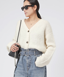 ベビーアルパカVネックカーディガン