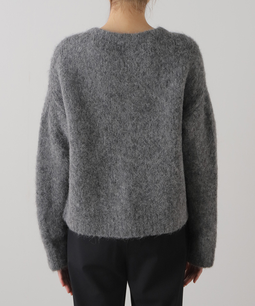 AP STUDIO ベビーアルパカVネックカーディガン グレー AP STUDIO ベビーアルパカVネックカーディガン グレー