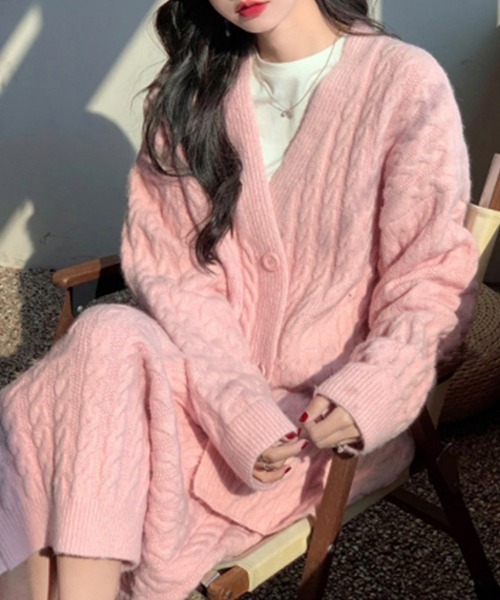 Miniministore(ミニミニストア)の「セットアップ レディース 韓国 きれいめ(ニット/セーター・レディース・グレー/アイボリー/ピンク・フリー)」の21枚目の写真