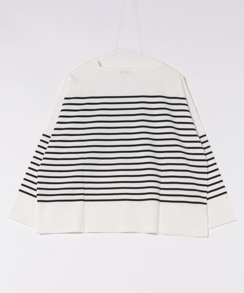 Arnold Palmer（アーノルドパーマー）の「パネルボーダー ボートネック ベーシック Ｔシャツ（Tシャツ/カットソー・レディース・ベージュ/ネイビー系/ブラック・L/S/M）」の4枚目の写真