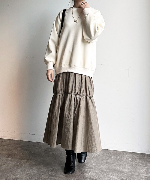 DouDou（ドゥドゥ）の「バックジップドッキングワンピース（ワンピース・レディース・グレー/アイボリー/ブラック・FREE/TM）」の8枚目の写真