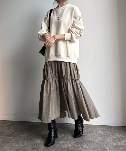 DouDou（ドゥドゥ）の「バックジップドッキングワンピース（ワンピース・レディース・グレー/アイボリー/ブラック・FREE/TM）」の10枚目の写真