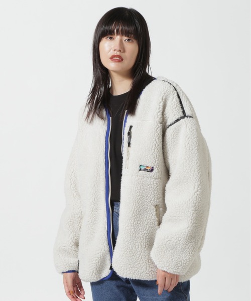 MANASTASH(マナスタッシュ)の「MANASTASH/マナスタッシュ/PONGO JACKET(ノーカラーコート・レディース・ナチュラル/その他/その他19/ネイビー/ダークグリーン系・M)」の2枚目の写真