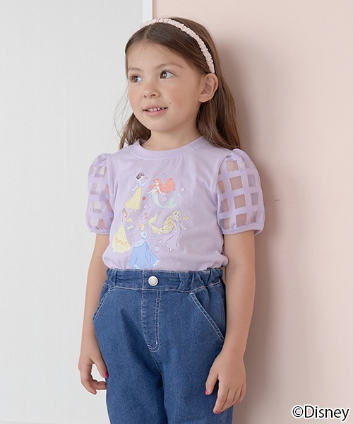 Lycee mine(リセマイン)の「【Disney Princess】【型崩れしないやわらかコットン】 Tシャツ(Tシャツ/カットソー・キッズ・オフホワイト/サックスブルー/ラベンダー・100cm/120cm/130cm/140cm/110cm)」の3枚目の写真