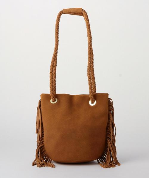 Another Edition(アナザーエディション)の「 2Wayフリンジトートバッグ /AE 2Way FRNG TOTE◆(トートバッグ・レディース・ブラウン/ターコイズブルー・フリー)」の2枚目の写真