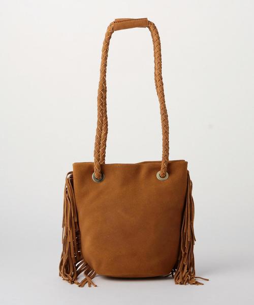 Another Edition(アナザーエディション)の「 2Wayフリンジトートバッグ /AE 2Way FRNG TOTE◆(トートバッグ・レディース・ブラウン/ターコイズブルー・フリー)」の4枚目の写真