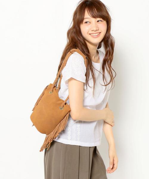 Another Edition(アナザーエディション)の「 2Wayフリンジトートバッグ /AE 2Way FRNG TOTE◆(トートバッグ・レディース・ブラウン/ターコイズブルー・フリー)」の7枚目の写真