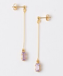 quaranciel | quaranciel: スクエア ストーン ナロー ピアス(ピアス（両耳用）)