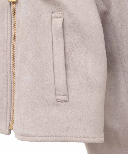 31 Sons de mode（トランテアン　ソン　ドゥ　モード）の「ノーカラーライダースジャケット（ライダースジャケット・レディース・グレー/ブラック・38/36）」の14枚目の写真