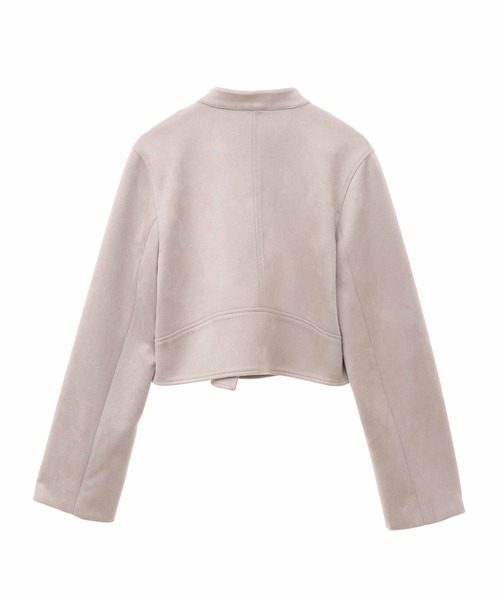 31 Sons de mode（トランテアン　ソン　ドゥ　モード）の「ノーカラーライダースジャケット（ライダースジャケット・レディース・グレー/ブラック・38/36）」の15枚目の写真