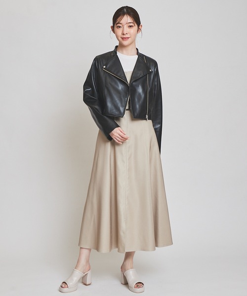 31 Sons de mode（トランテアン　ソン　ドゥ　モード）の「ノーカラーライダースジャケット（ライダースジャケット・レディース・グレー/ブラック・38/36）」の19枚目の写真