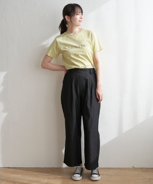 ikka(イッカ)の「ロゴフォトプリントTシャツ(Tシャツ/カットソー・レディース・ベージュ/イエロー/オフホワイト/ホワイト・S/L/M)」の12枚目の写真