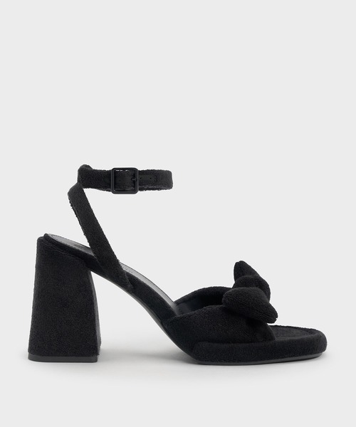 CHARLES & KEITH（チャールズ & キース）の「Loey ローイー テクスチャーボウアンクルストラップサンダル（サンダル・レディース・ベージュ/ピンク/ブラック系その他2・22.5cm/23cm/23.5cm/24.5cm/25cm）」の17枚目の写真