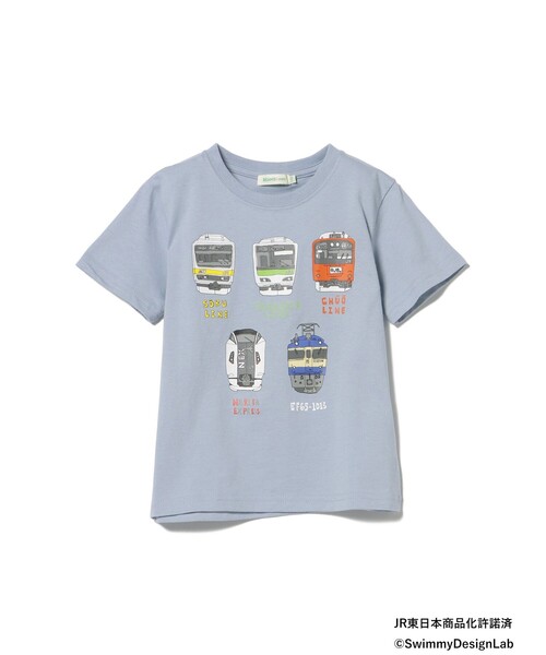 BEAMS mini(ビームスミニ)の「BEAMS mini / JR フロントプリント Tシャツ 24(90~150cm)(Tシャツ/カットソー・キッズ・レッド/サックスブルー/ホワイト系その他5/ネイビー・90/100/110/120/130/140/150)」の3枚目の写真