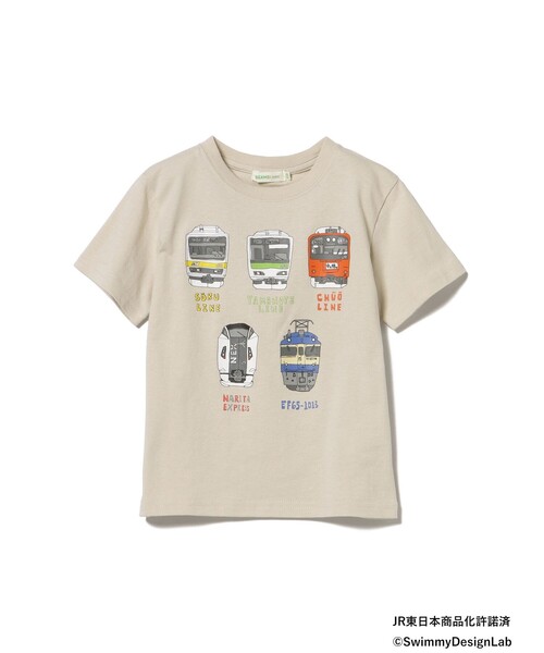 BEAMS mini(ビームスミニ)の「BEAMS mini / JR フロントプリント Tシャツ 24(90~150cm)(Tシャツ/カットソー・キッズ・レッド/サックスブルー/ホワイト系その他5/ネイビー・90/100/110/120/130/140/150)」の2枚目の写真