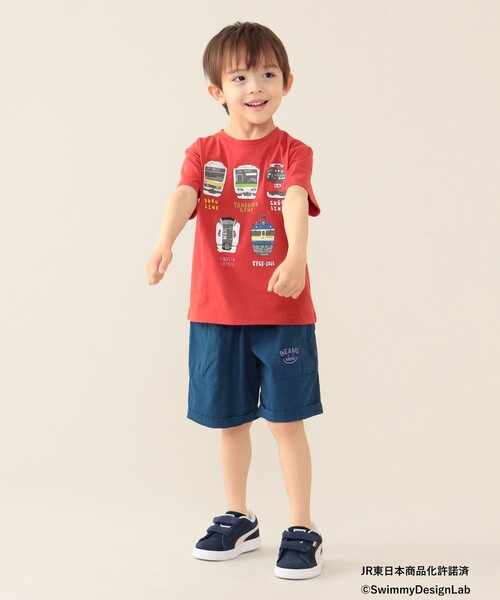 BEAMS mini(ビームスミニ)の「BEAMS mini / JR フロントプリント Tシャツ 24(90~150cm)(Tシャツ/カットソー・キッズ・レッド/サックスブルー/ホワイト系その他5/ネイビー・90/100/110/120/130/140/150)」の7枚目の写真