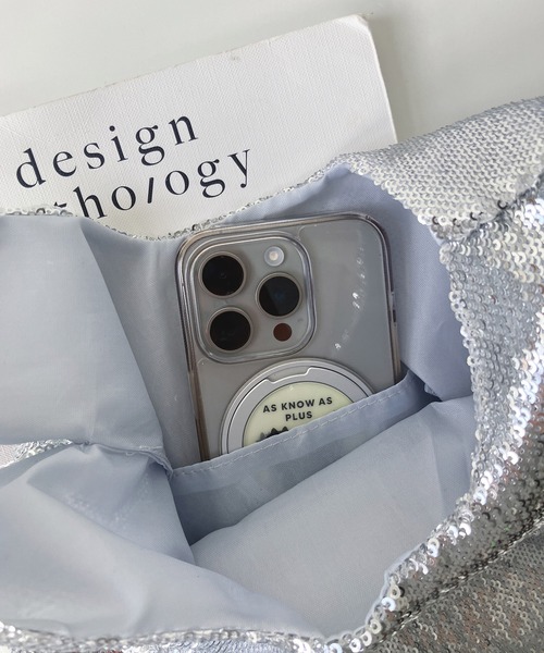 AS KNOW AS plus（アズノゥアズプラス）の「キラキラ スパンコールバッグ（ハンドバッグ・レディース・ブラック/シルバー・FREE）」の11枚目の写真