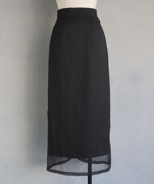 &g'aime（アンジェム）の「【&g'aime】ラップレイヤードナロースカート（スカート・レディース・ブラック/チャコールグレー/ライトグリーン・FREE）」の17枚目の写真