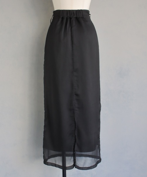 &g'aime（アンジェム）の「【&g'aime】ラップレイヤードナロースカート（スカート・レディース・ブラック/チャコールグレー/ライトグリーン・FREE）」の15枚目の写真