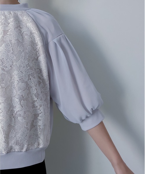 TEVALT（ヴァレット）の「コットンレースプルオーバー（その他トップス・レディース・グリーン/アイボリー・38）」の13枚目の写真