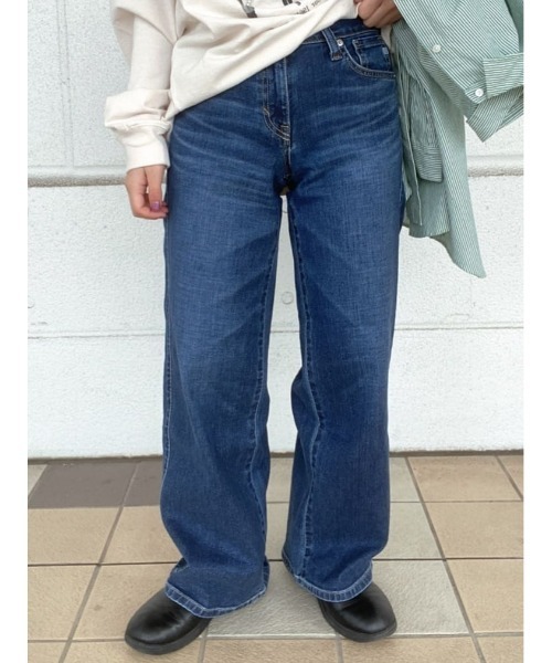 SOMETHING(サムシング)の「SOMETHING(サムシング)「LISA」セミワイドパンツ(デニムパンツ・レディース・ダークインディゴブルー・26inch/28inch/29inch/25inch/27inch/30inch)」の6枚目の写真