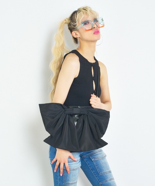 ANNA SUI NYC（アナ スイ エヌ ワイ シー）の「ANNA SUI NYC BIGリボンショルダー（ショルダーバッグ・レディース・ブラック/ピンク・FREE）」の4枚目の写真