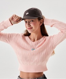 KIRSH | KIRSH SMALL CHERRY V-NECK CABLE CROP KNIT/キルシー スモールチェリー Vネック ケーブル クロップ ニット(ニット/セーター)