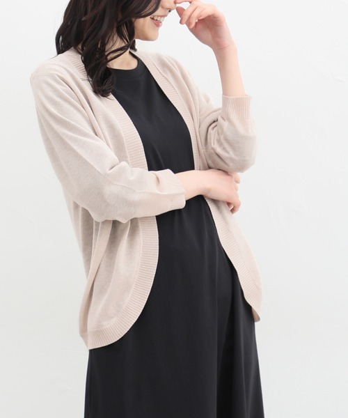 Honeys(ハニーズ)の「8分袖ラウンドカーディガン(カーディガン/ボレロ・レディース・ベージュ系その他/グリーン系その他/グレー系その他/ピンク系その他/ブルー系その他/パープル系その他/ブラック/モカ/オフホワイト・LL/M/L)」の5枚目の写真