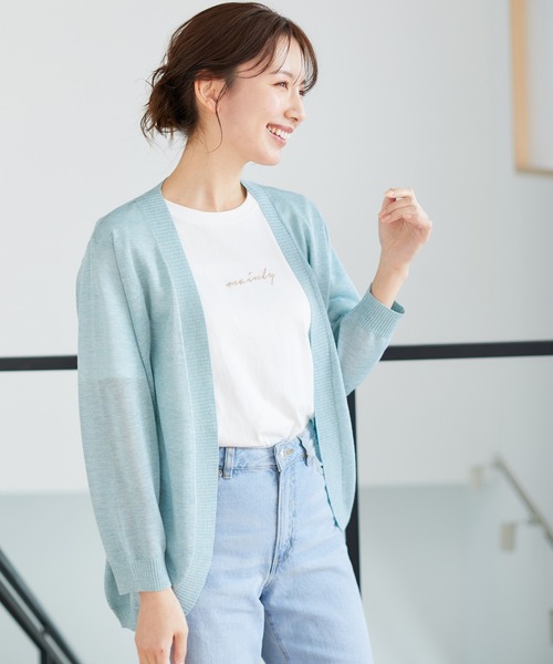 Honeys(ハニーズ)の「8分袖ラウンドカーディガン(カーディガン/ボレロ・レディース・ベージュ系その他/グリーン系その他/グレー系その他/ピンク系その他/ブルー系その他/パープル系その他/ブラック/モカ/オフホワイト・LL/M/L)」の6枚目の写真