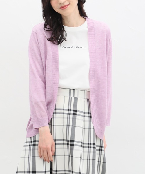 Honeys(ハニーズ)の「8分袖ラウンドカーディガン(カーディガン/ボレロ・レディース・ベージュ系その他/グリーン系その他/グレー系その他/ピンク系その他/ブルー系その他/パープル系その他/ブラック/モカ/オフホワイト・LL/M/L)」の8枚目の写真