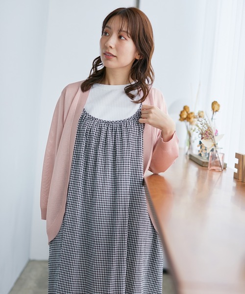 Honeys(ハニーズ)の「8分袖ラウンドカーディガン(カーディガン/ボレロ・レディース・ベージュ系その他/グリーン系その他/グレー系その他/ピンク系その他/ブルー系その他/パープル系その他/ブラック/モカ/オフホワイト・LL/M/L)」の9枚目の写真