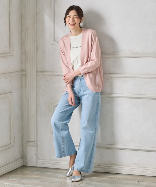 Honeys(ハニーズ)の「8分袖ラウンドカーディガン(カーディガン/ボレロ・レディース・ベージュ系その他/グリーン系その他/グレー系その他/ピンク系その他/ブルー系その他/パープル系その他/ブラック/モカ/オフホワイト・LL/M/L)」の19枚目の写真