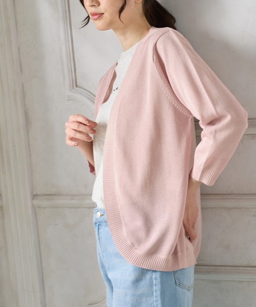 Honeys(ハニーズ)の「8分袖ラウンドカーディガン(カーディガン/ボレロ・レディース・ベージュ系その他/グリーン系その他/グレー系その他/ピンク系その他/ブルー系その他/パープル系その他/ブラック/モカ/オフホワイト・LL/M/L)」の20枚目の写真